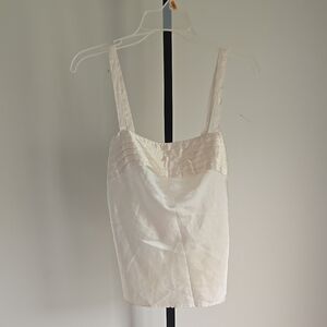 Vintage Body Chic Elegant Cream Sleeveless Tank Size:Small